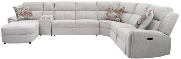 Henglin Home Riviera Snow 6 Piece Power Reclining Sectional