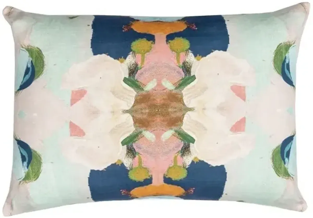 Laura Park Designs Monet's Garden Navy 14" x 20" Lumbar Pillow