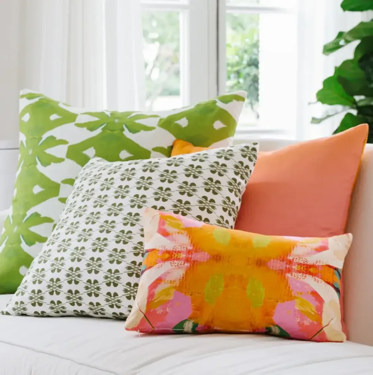 Laura Park Designs Palm Green 22" x 22" Throw Pillow