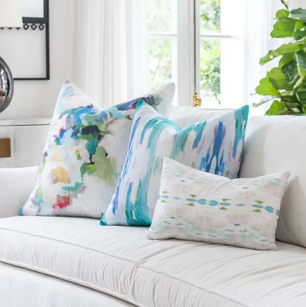 Laura Park Designs Park Avenue Multi-Colored 22" x 22" Throw Pillow