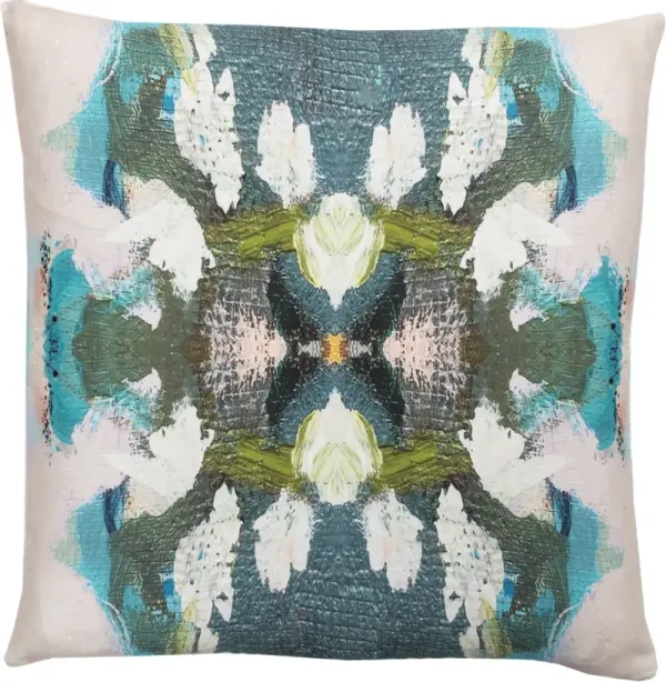 Laura Park Designs Peacock Blue 22" x 22" Throw Pillow
