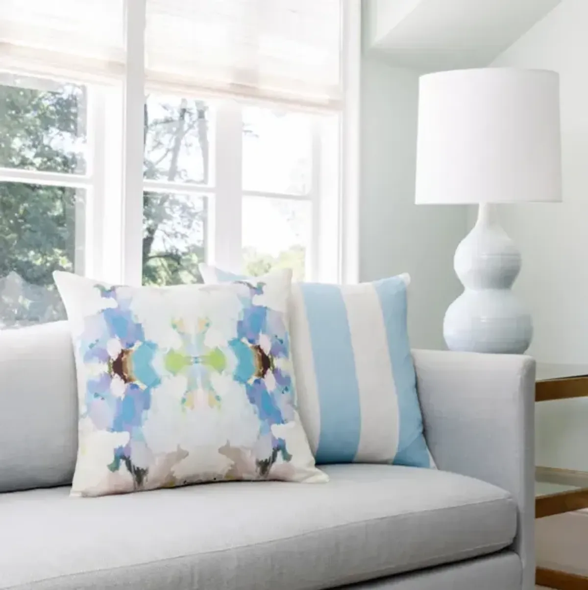 Laura Park Designs French Blue 22" x 22" Toss Pillow