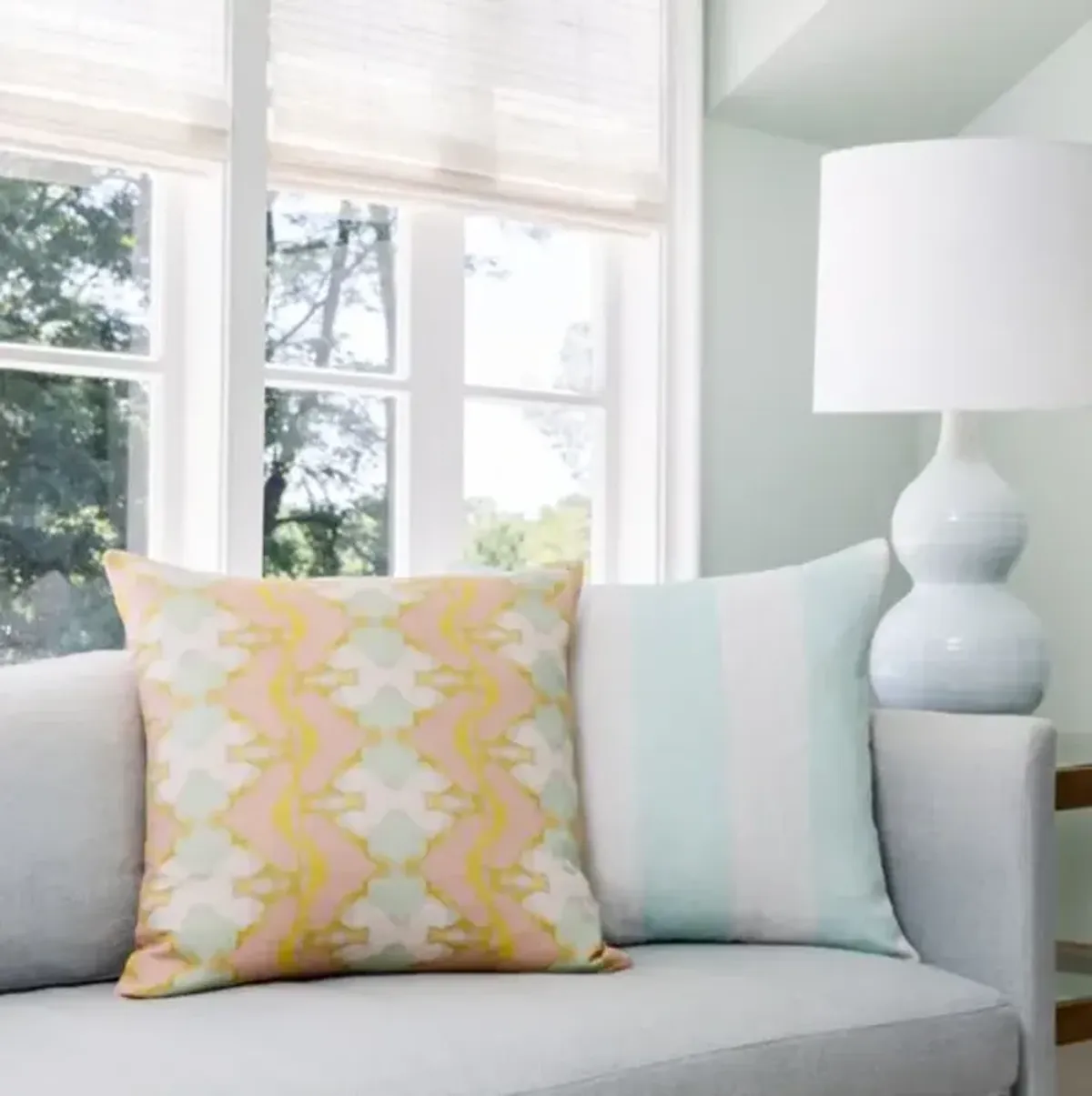 Laura Park Designs Lily Pond Apricot 22" x 22" Toss Pillow