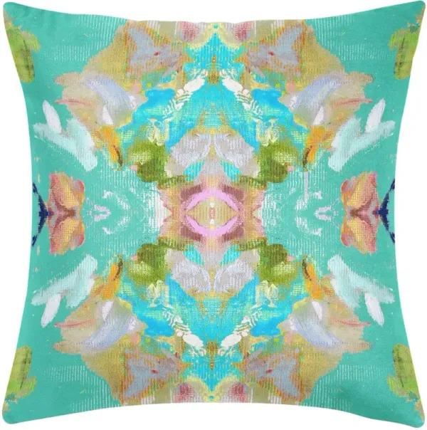Laura Park Designs Stained Glass Turquoise 22" x 22" Pillow