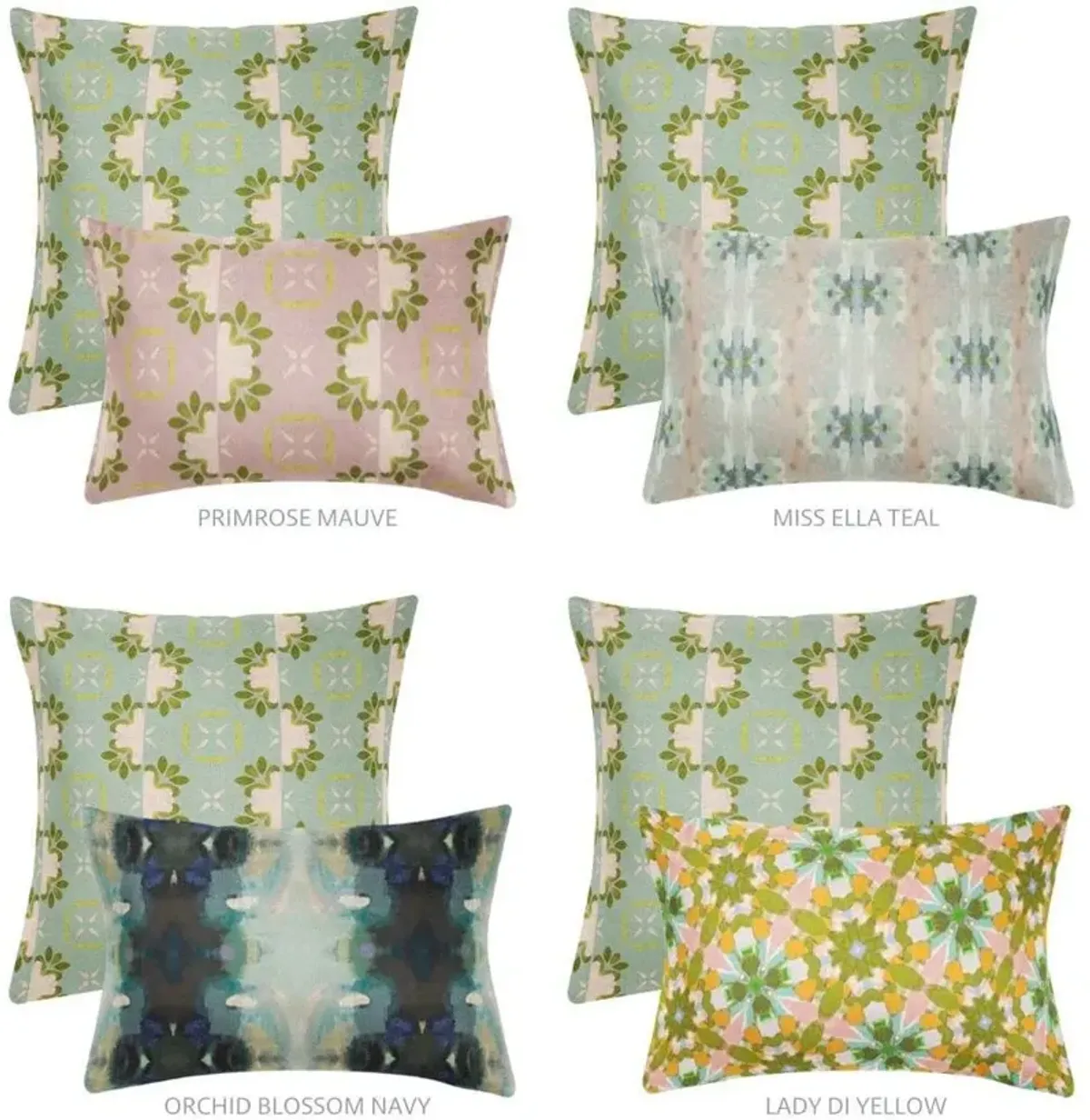 Laura Park Designs English Garden Primrose Blue 22 x 22 Pillow