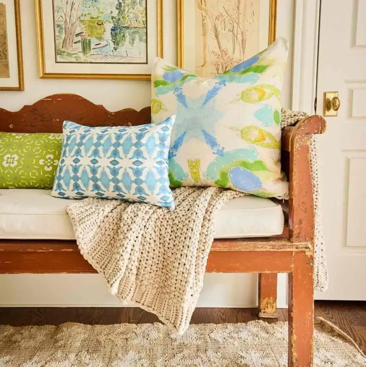 Laura Park Designs English Garden Hyacinth Azul 22 x 22 Pillow