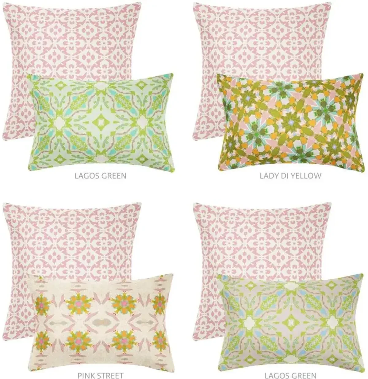 Laura Park Designs English Garden Porto Tiles Blush 22 x 22 Pillow