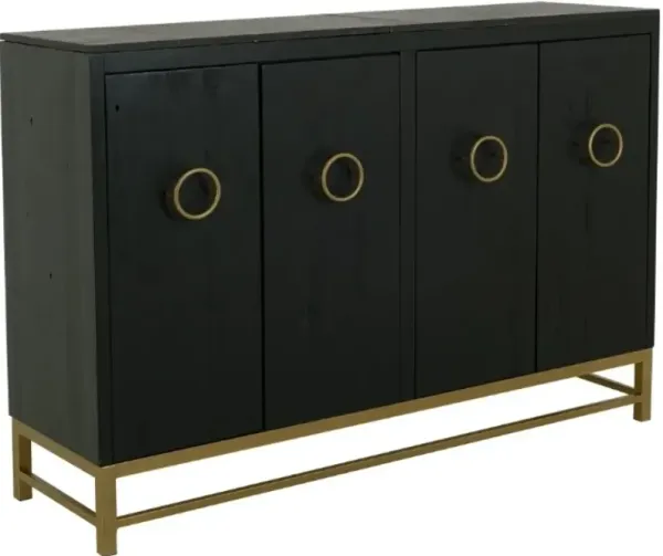 International Furniture Direct Dark Ebano Charcoal Black Console