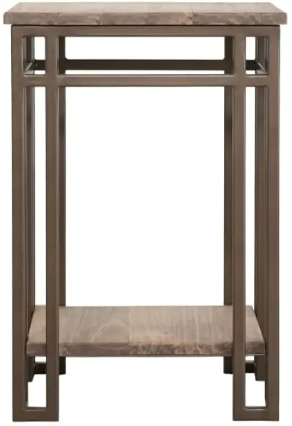 International Furniture Direct Limestone Brown Chairside Table