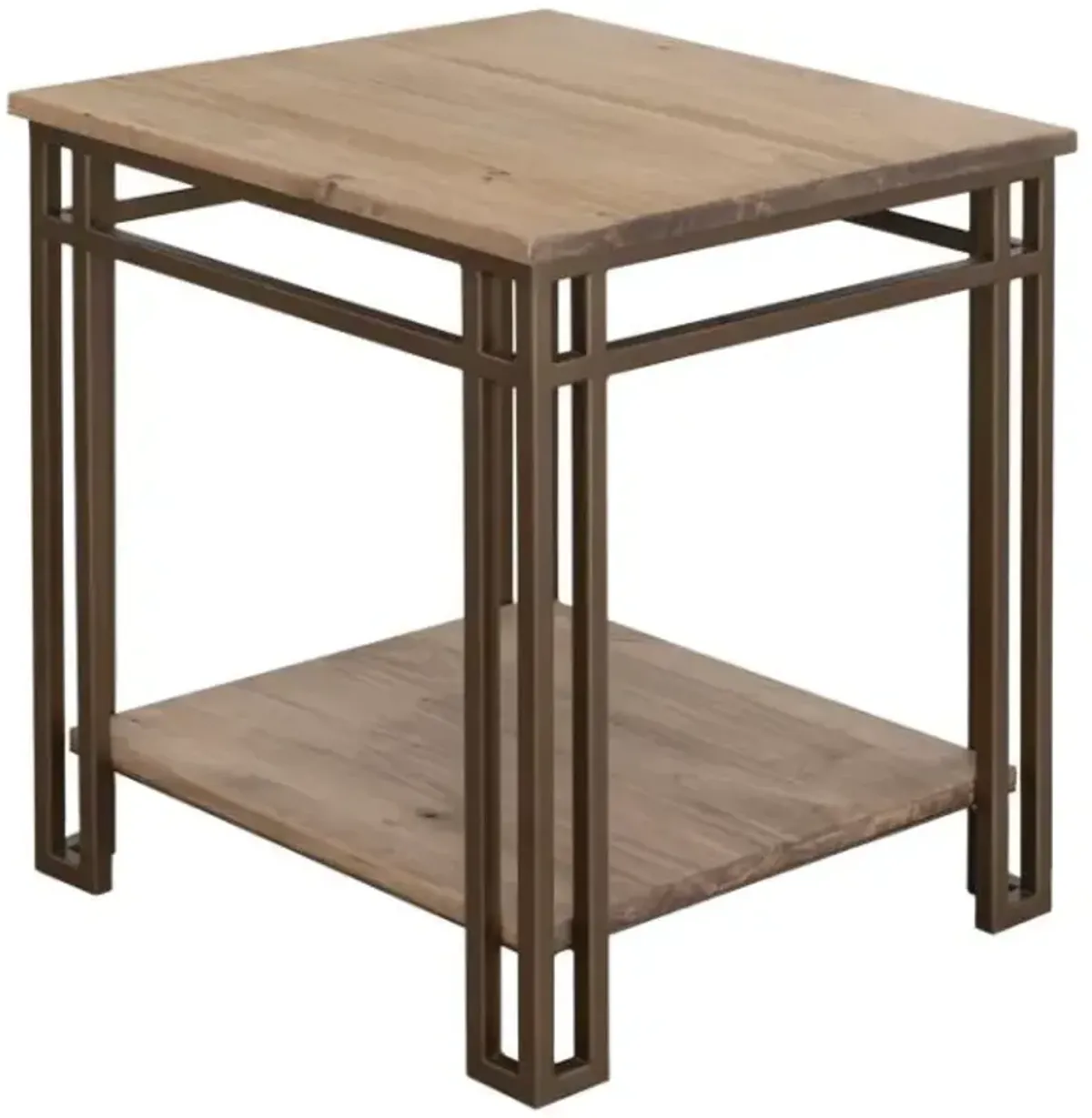 International Furniture Direct Limestone Brown End Table