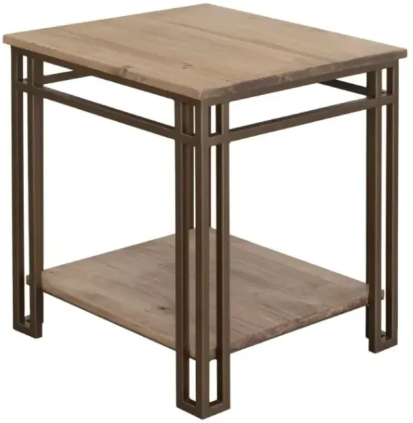 International Furniture Direct Limestone Brown End Table