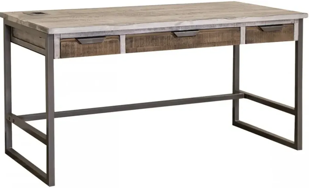 International Furniture Direct Mita Brown/Gray Desk