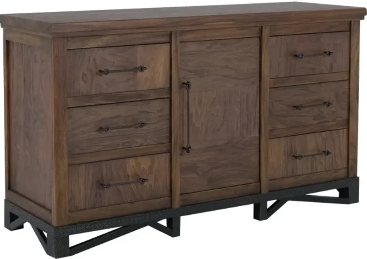 International Furniture Direct Walnut Reddish Brown Dresser