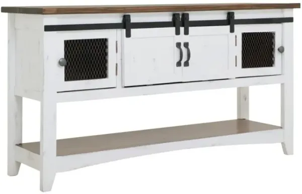 International Furniture Direct Pueblo Brown Sofa Table with White Base
