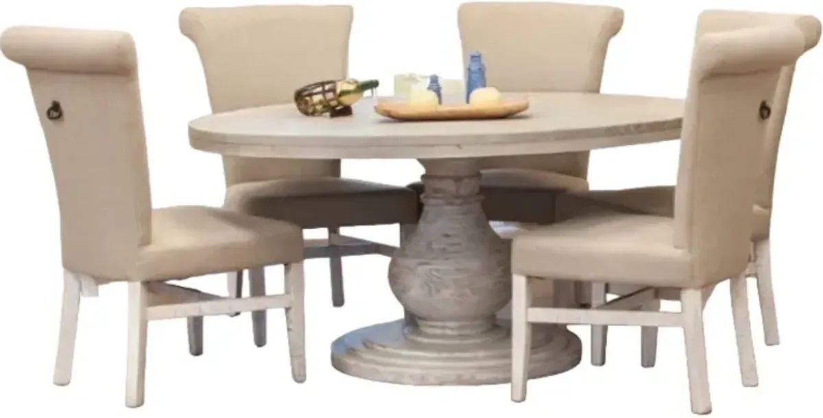 International Furniture Direct Bonanza Ivory 5-Piece Ivory Dining Set