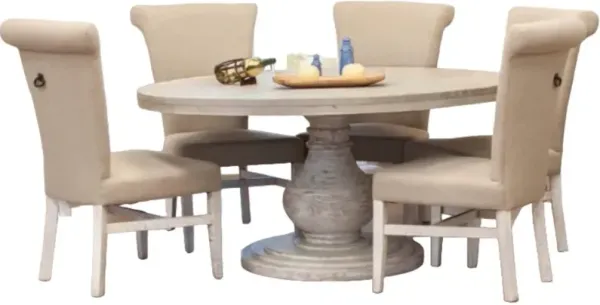 International Furniture Direct Bonanza Ivory 5-Piece Ivory Dining Set