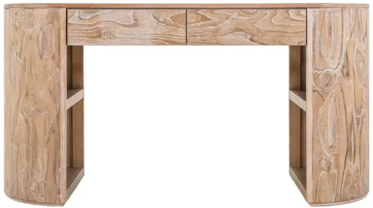 International Furniture Direct White Balam Stained White Desk