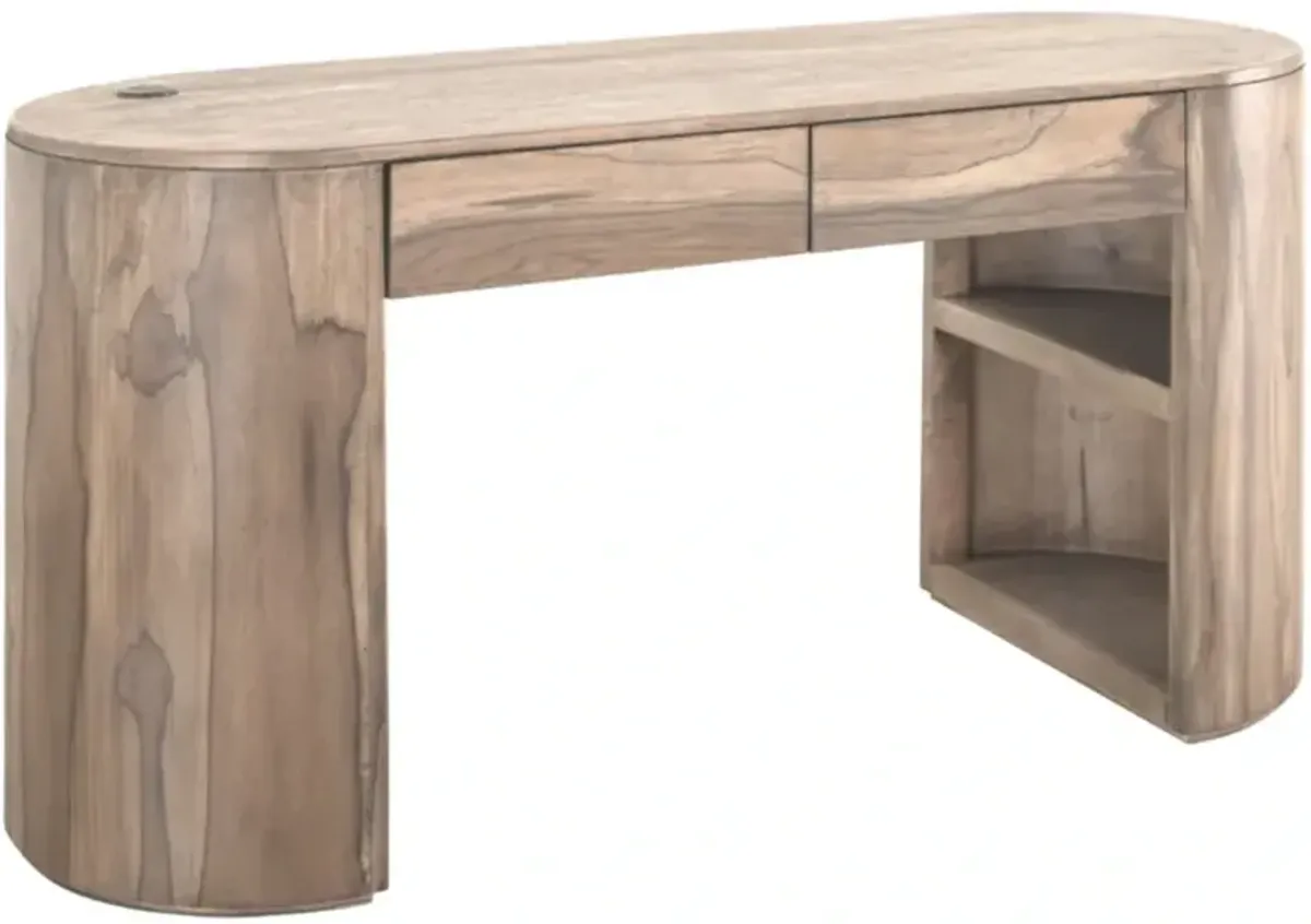 International Furniture Direct White Balam Stained White Desk