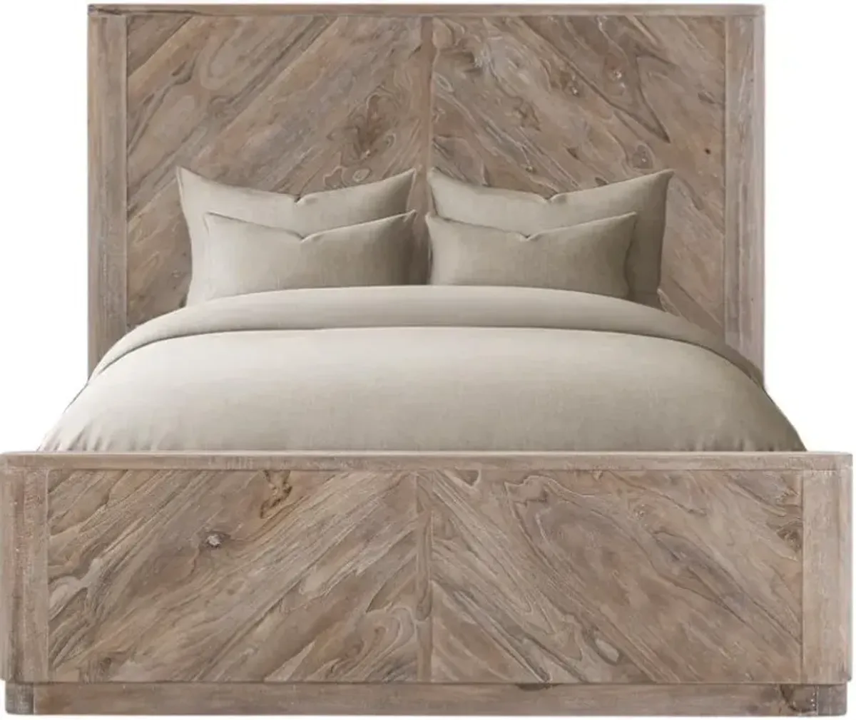 International Furniture Direct Balam White Queen Panel Bed