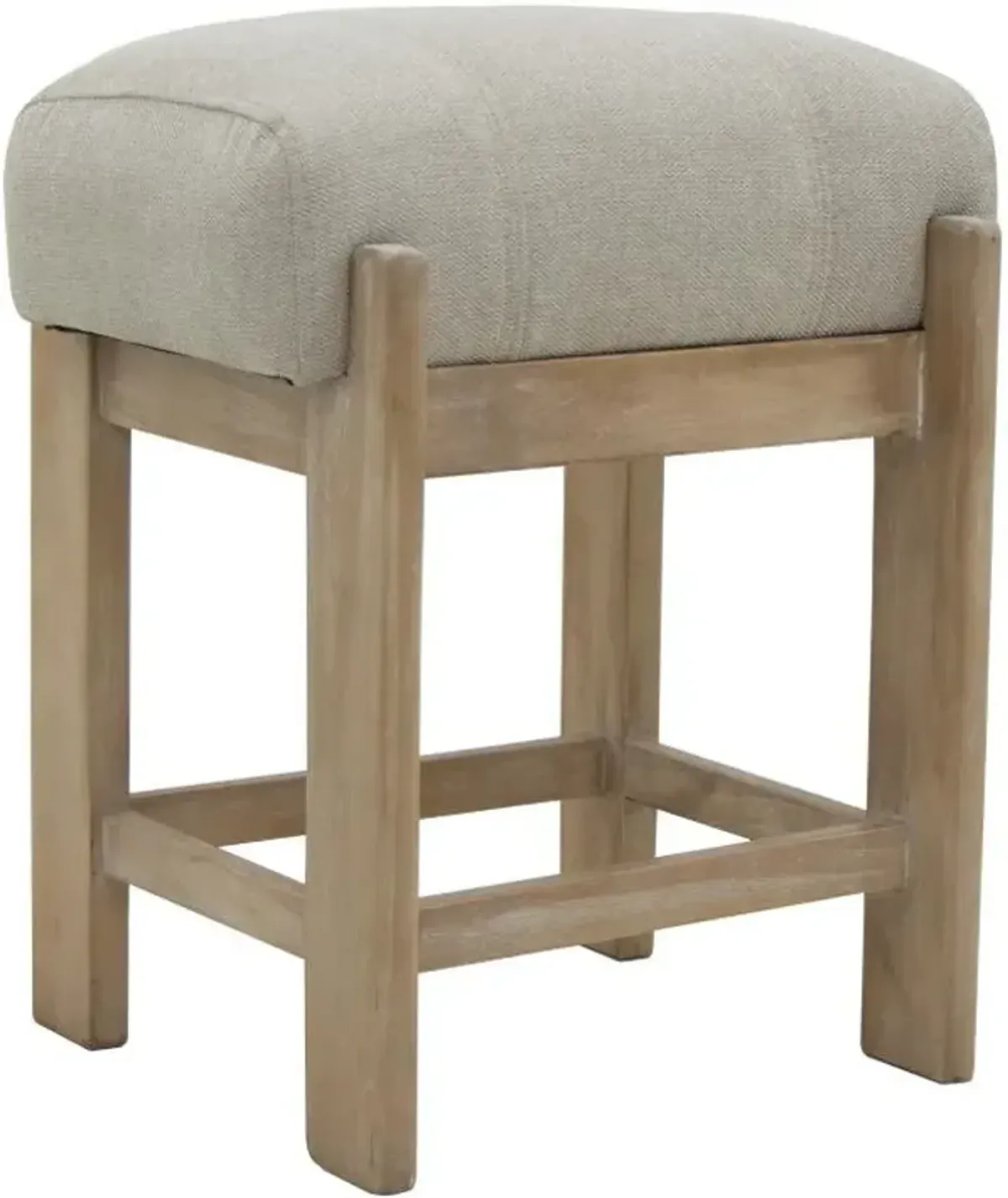 International Furniture Direct Balam Ivory/Stained White Accent Stool