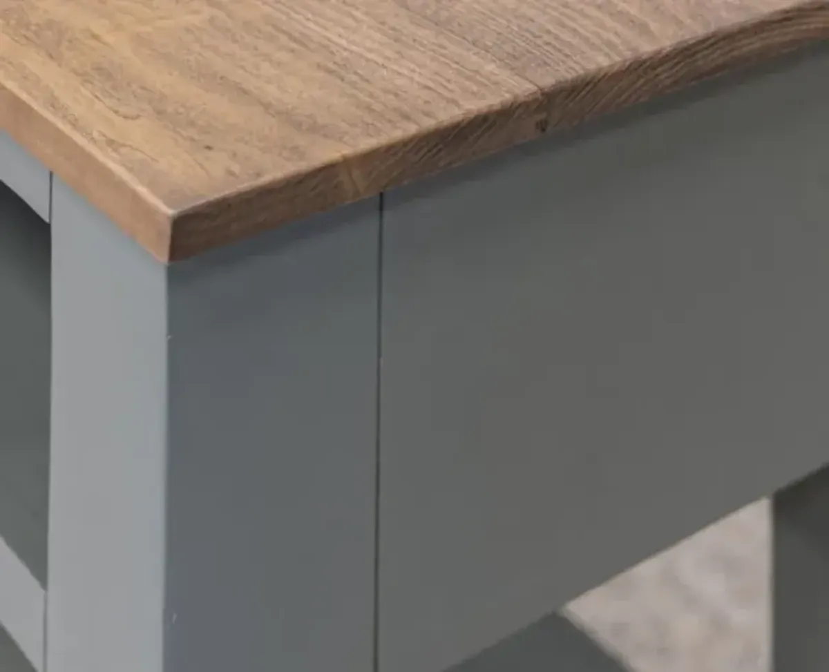 International Furniture Direct Alban Brown Sofa Table with Green Base