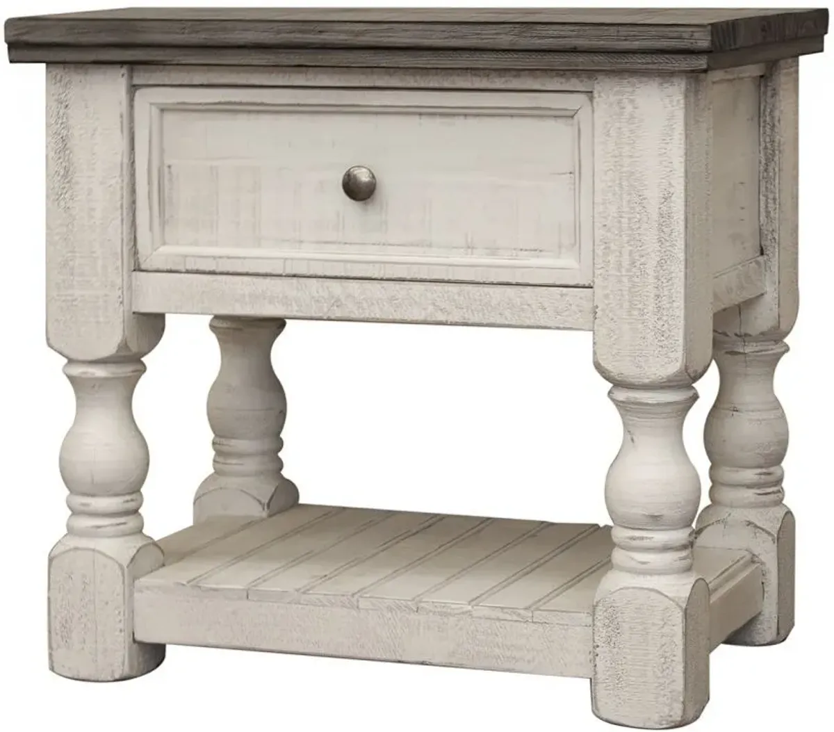 International Furniture Stone Wood 4 Piece King Bed Set