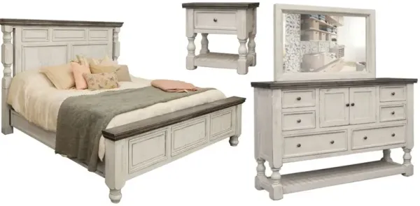 International Furniture Stone Wood 4 Piece Queen Bed Set