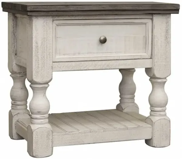 International Furniture Direct Stone Ivory Nightstand