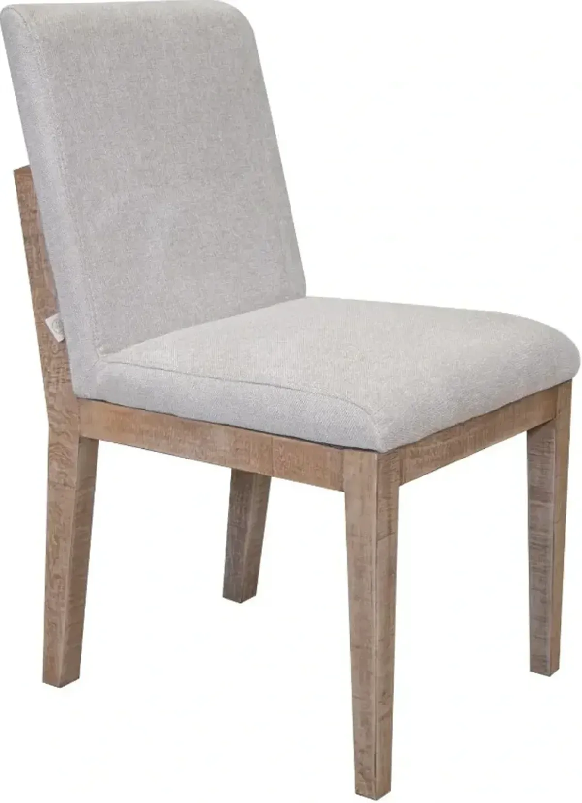 International Furniture Direct Aura 2-Piece Ivory/Natural Brown Dining Chair Set