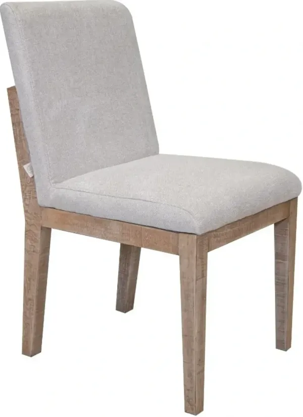International Furniture Direct Aura 2-Piece Ivory/Natural Brown Dining Chair Set