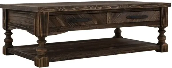 International Furniture Direct Dutton Brown 4-Drawer Cocktail Table