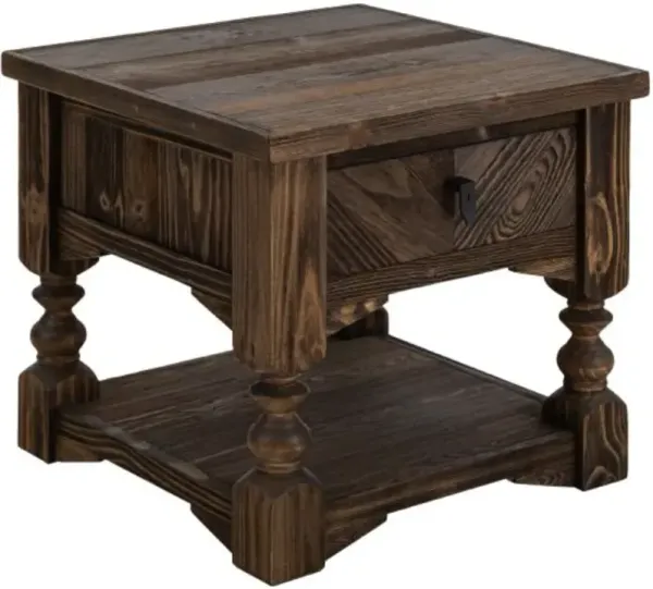 International Furniture Direct Dutton Brown 1-Drawer End Table