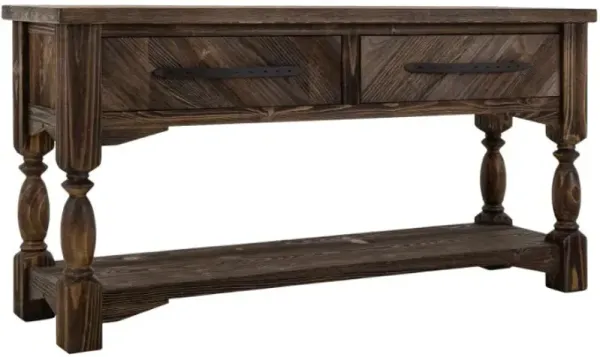 International Furniture Direct Dutton Brown 2-Drawer Sofa Table