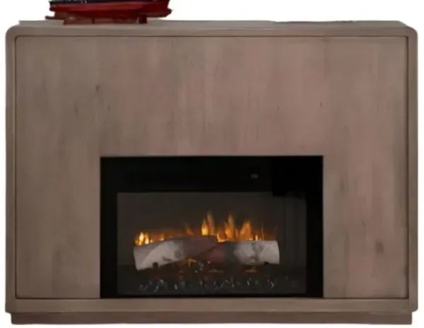 International Furniture Direct Mezquite Brown Mantel Fireplace Console