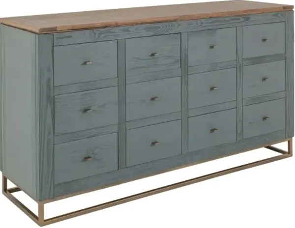 International Furniture Direct Timber Green Console