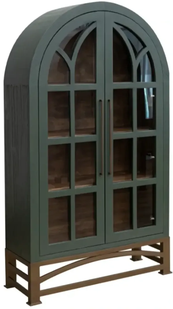 International Furniture Direct Obsidian Green Teal Cabinet