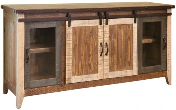 International Furniture Direct Antique Brown 70" TV Stand