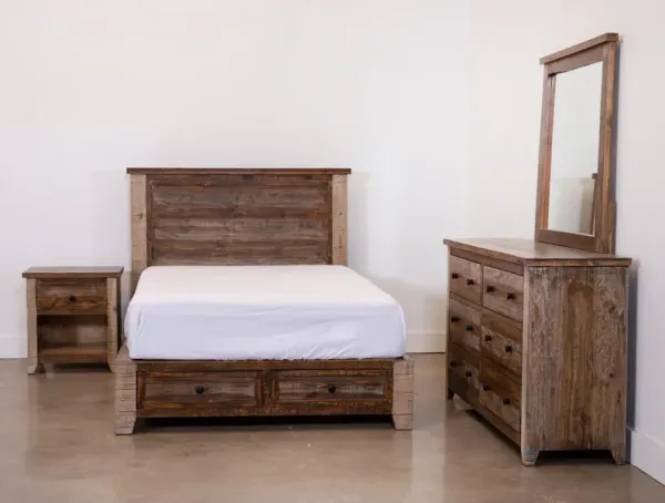 International Furniture Antique Youth Twin Storage 4 Piece Bedroom Set