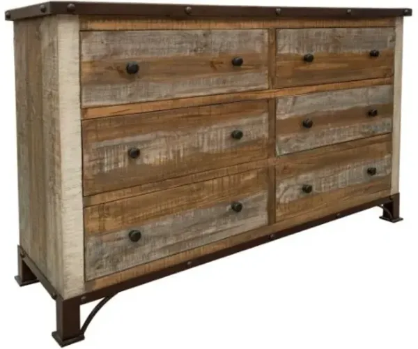 International Furniture Direct Antique Brown Dresser
