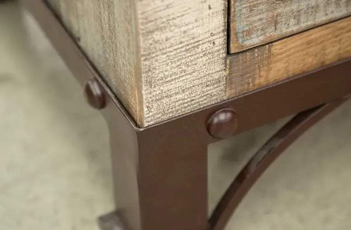 International Furniture Direct Antique Brown Storage Trunk