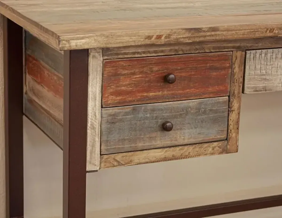 International Furniture Direct Antique Bronze/Brown Desk