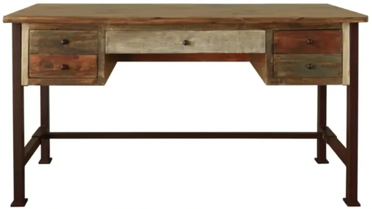 International Furniture Direct Antique Bronze/Brown Desk