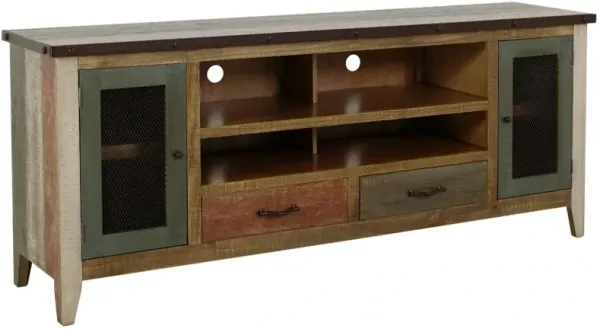 International Furniture Direct Antique Blue TV Stand