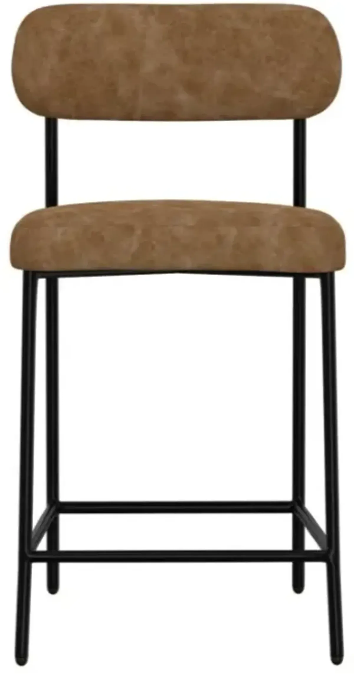 International Furniture Direct Seating Black/Cognac Upholstered Counter Stool