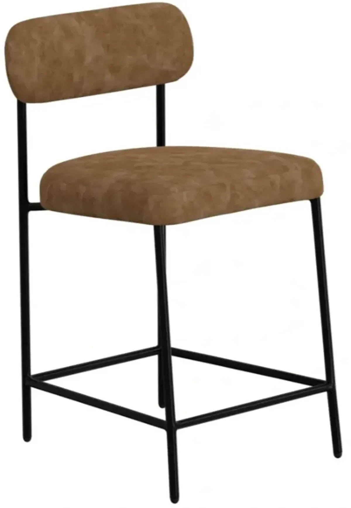 International Furniture Direct Seating Black/Cognac Upholstered Counter Stool