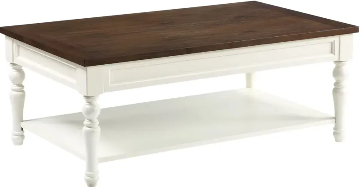 Steve Silver Co. Joanna Mocha Coffee Table with Ivory Base
