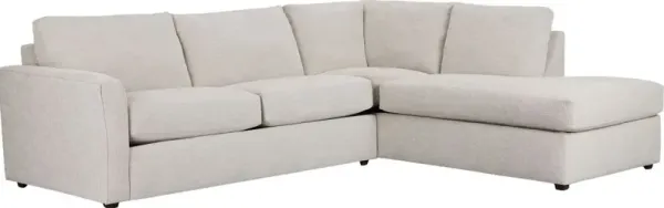 Kevin Charles Fine Upholstery Davis 2-Piece Pisces Dove Micro Right Bumper Sectional