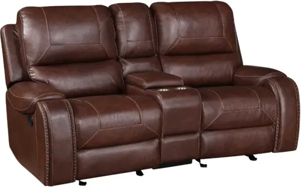 Steve Silver Co. Keily Brown Manual Reclining Glider Loveseat