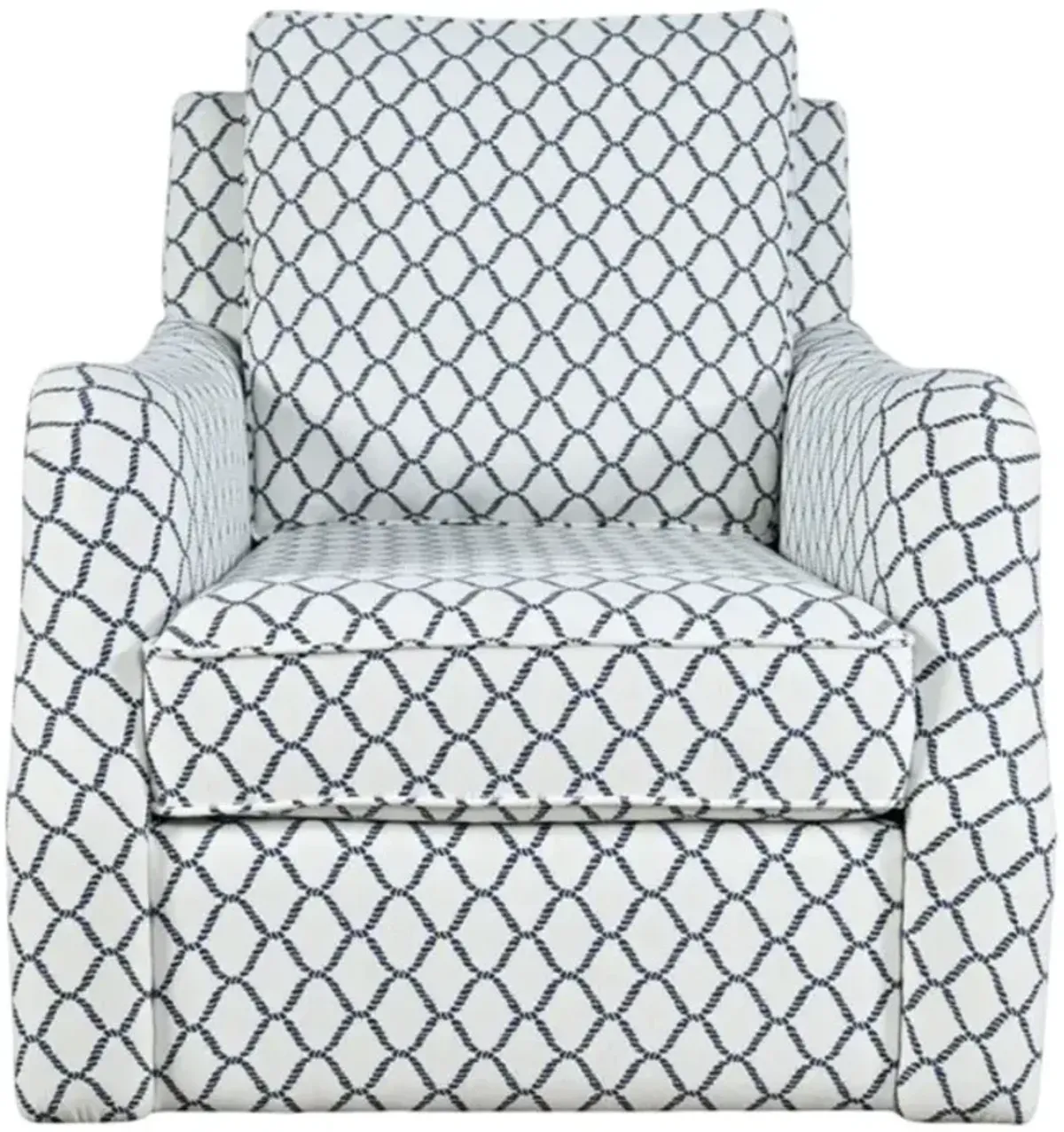 Jofran Inc. Kennedy Navy/White Swivel Chair