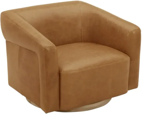 KUKAHOME Dana Concord Camel Accent Swivel Chair